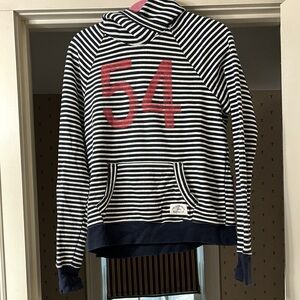 Abercrombie blue and white striped hoodie